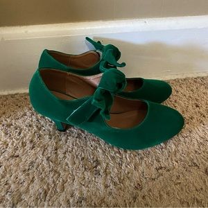 Christmas Velour Kitten Heels